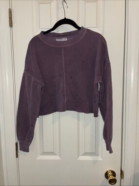Arizona Jean Company Cropped purple dyed Pullover Sweatshirt